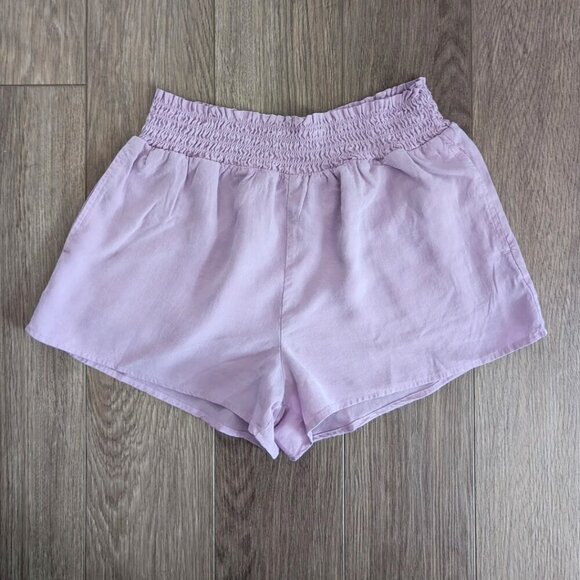 NEW Bella Dahl | Smocked Waist Tencel Short In Orchid Blush - Picture 6 of 11